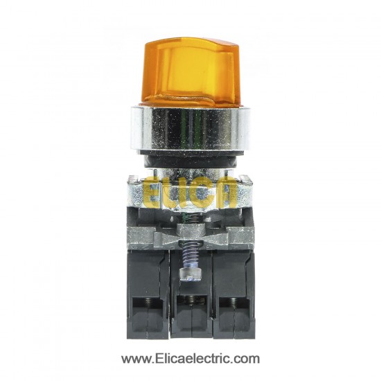 سلکتور سوئيچ دو حالته ماندگار نارنجی اشنایدر الکتریک با LED داخلی با ولتاژ 230 تا 240 ولت AC