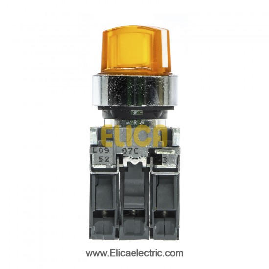 سلکتور سوئيچ دو حالته ماندگار نارنجی اشنایدر الکتریک با LED داخلی با ولتاژ 230 تا 240 ولت AC