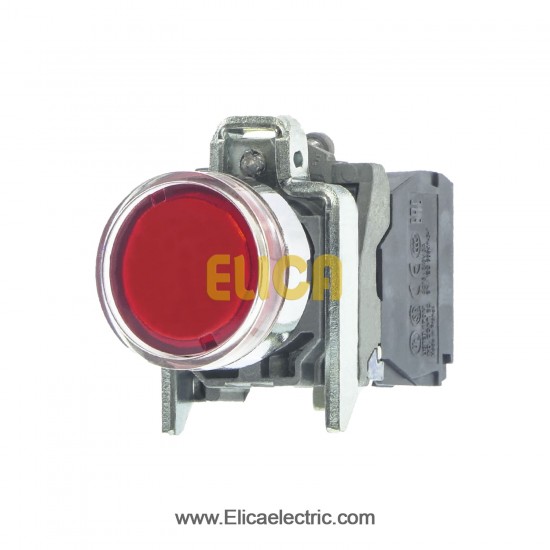 پوش باتن فلزی قرمز اشنایدر الکتریک جهت لامپ BA9s بدون لامپ  پوش باتن