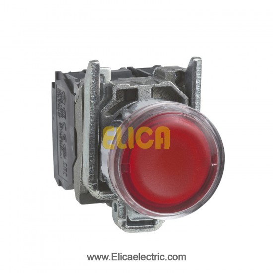 پوش باتن فلزی قرمز اشنایدر الکتریک با LED داخلی 220 تا 240 ولت AC