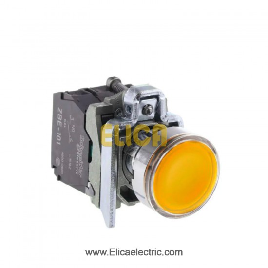پوش باتن فلزی  نارنجی اشنایدر الکتریک با LED داخلی 220 تا 240 ولت AC