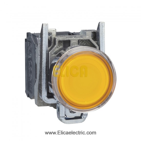پوش باتن فلزی نارنجی اشنایدر الکتریک  با LED داخلی 24 ولت AC و DC